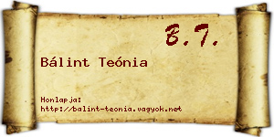 Bálint Teónia névjegykártya